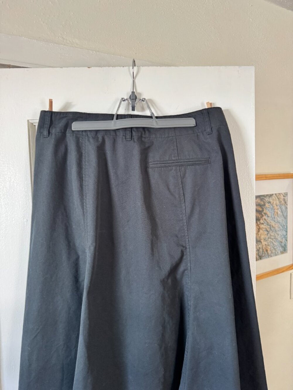 Uniqlo U Flared Maxi Black Skirt 100% Cotton - Size 10 - Picture 5 of 11